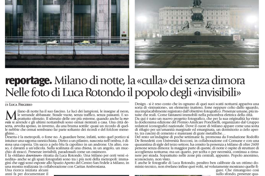 Luca Rotondo fotografo tearsheets avvenire metropolitan lullabies mostra san fedele homeless